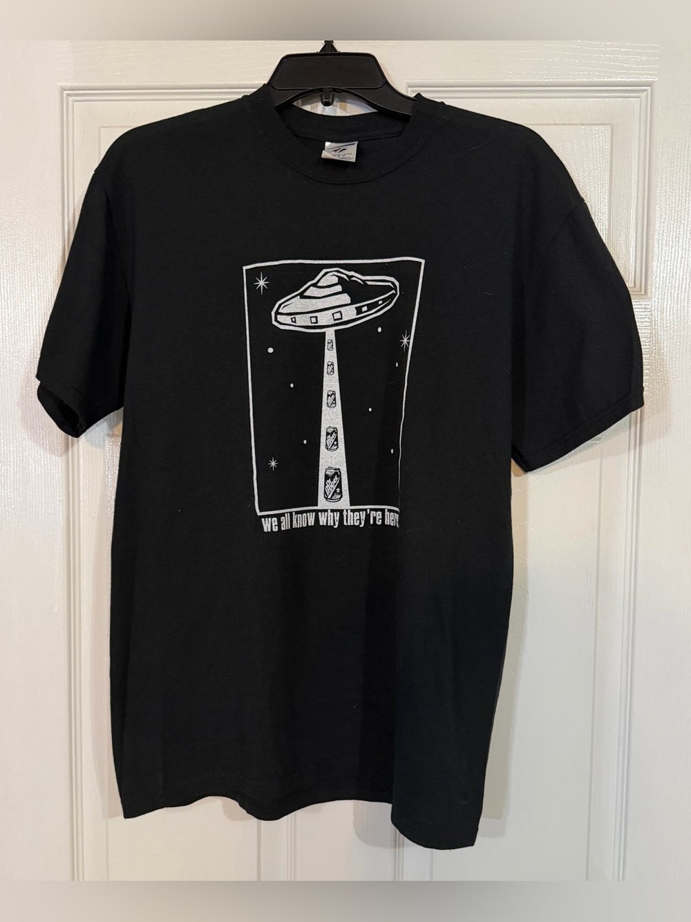 DUBLIN Dr. Pepper UFO Vintage Style T-Shirt Size MED Black  Alien Spaceship